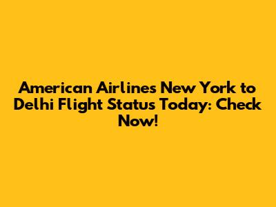 American Airlines New York to Delhi Flight Status Today: Check Now!