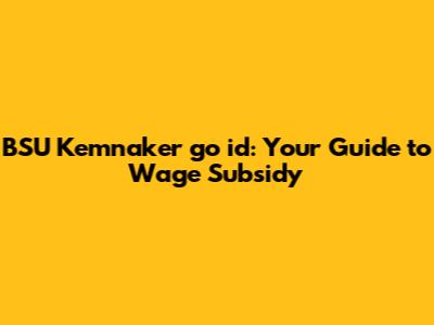 BSU Kemnaker go id: Your Guide to Wage Subsidy