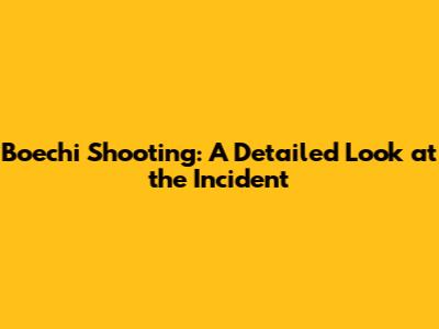 Boechi Shooting: A Detailed Look at the Incident