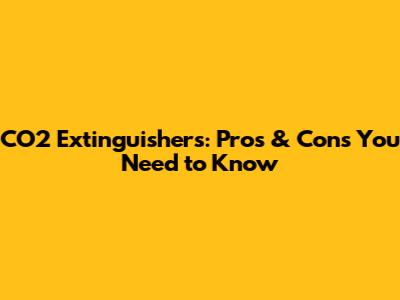 CO2 Extinguishers: Pros & Cons You Need to Know