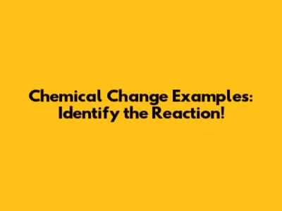 Chemical Change Examples: Identify the Reaction!