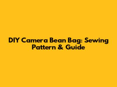 DIY Camera Bean Bag: Sewing Pattern & Guide