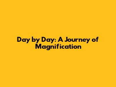 Day by Day: A Journey of Magnification