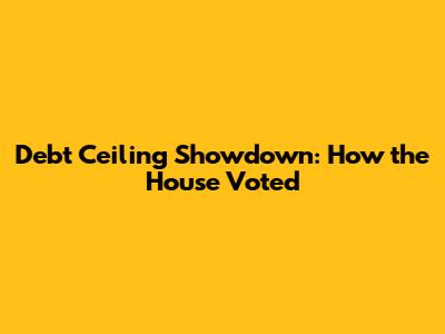 Debt Ceiling Showdown: How the House Voted