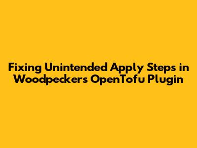 Fixing Unintended Apply Steps in Woodpecker's OpenTofu Plugin