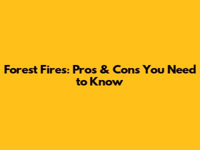 Forest Fires: Pros & Cons You Need to Know