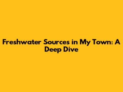 Freshwater Sources in My Town: A Deep Dive