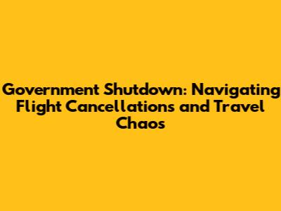 Government Shutdown: Navigating Flight Cancellations and Travel Chaos