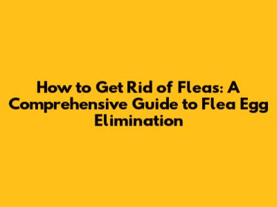 How to Get Rid of Fleas: A Comprehensive Guide to Flea Egg Elimination