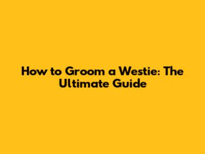 How to Groom a Westie: The Ultimate Guide