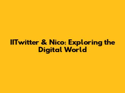 IITwitter & Nico: Exploring the Digital World