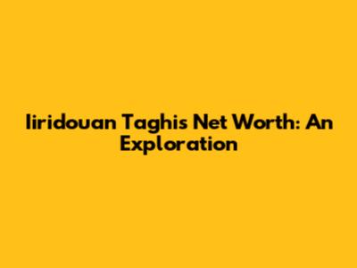Iiridouan Taghi's Net Worth: An Exploration