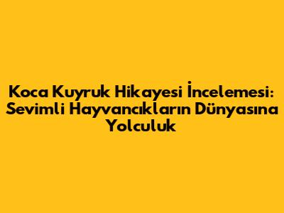 Koca Kuyruk Hikayesi İncelemesi: Sevimli Hayvancıkların Dünyasına Yolculuk