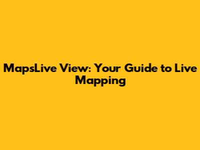 MapsLive View: Your Guide to Live Mapping