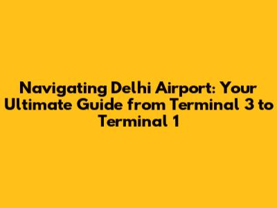 Navigating Delhi Airport: Your Ultimate Guide from Terminal 3 to Terminal 1