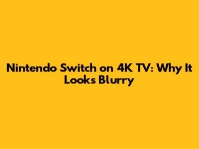 Nintendo Switch on 4K TV: Why It Looks Blurry