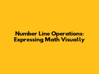 Number Line Operations: Expressing Math Visually