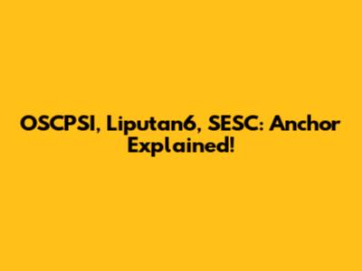 OSCPSI, Liputan6, SESC: Anchor Explained!
