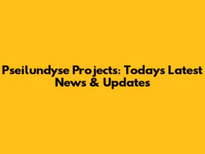 Pseilundyse Projects: Today's Latest News & Updates