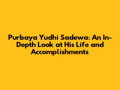 Purbaya Yudhi Sadewa: An In-Depth Look at His Life and Accomplishments
