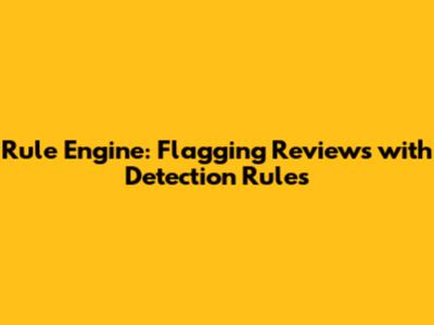 Rule Engine: Flagging Reviews with Detection Rules