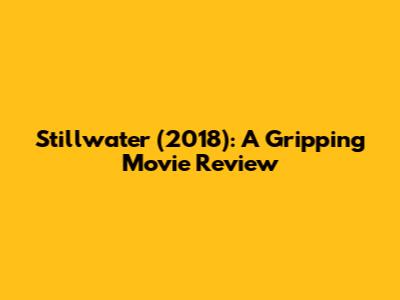 Stillwater (2018): A Gripping Movie Review