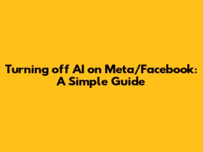Turning off AI on Meta/Facebook: A Simple Guide