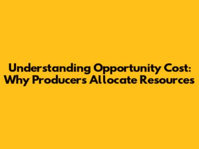 Understanding Opportunity Cost: Why Producers Allocate Resources