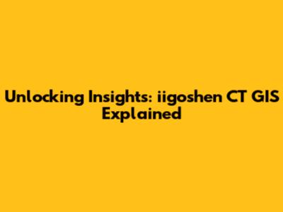 Unlocking Insights: iigoshen CT GIS Explained