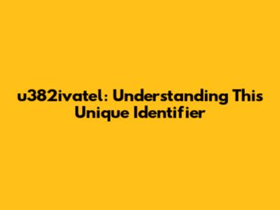 u382ivatel: Understanding This Unique Identifier